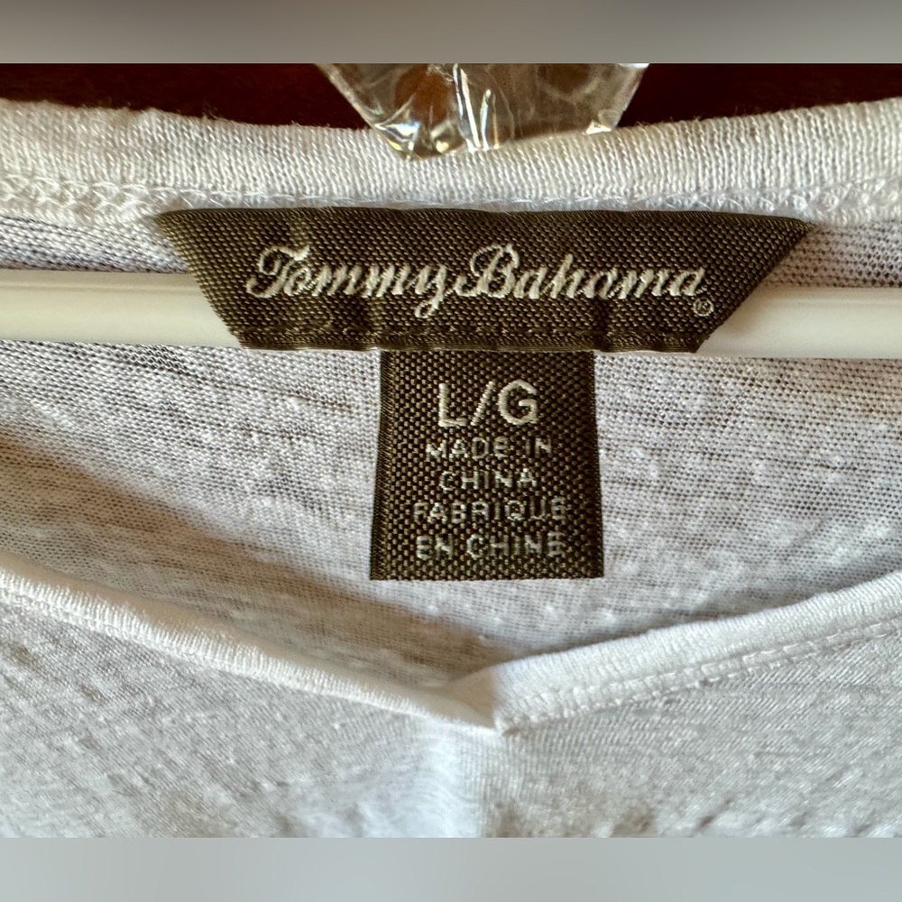 Tommy Bahama Women’s White Linen Pull On Shirt Size L - Picture 3 of 5